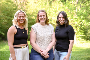 Hem Support Wear team—Cristin, Lauren, and Alexa—creating pelvic floor support wear and compassionate customer care you can count on.